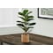 Monarch Specialties Artificial Plant 28" Tall Fiddle Tree, Indoor, Faux, Fake, Floor, Greenery, Potted, Real Touch I 9505 - alternate 4